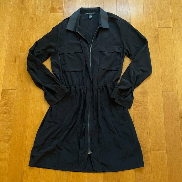 *SALE* NWOT Kenneth Cole Zip Front Utility Dress Black in Small - Picture 2 of 7